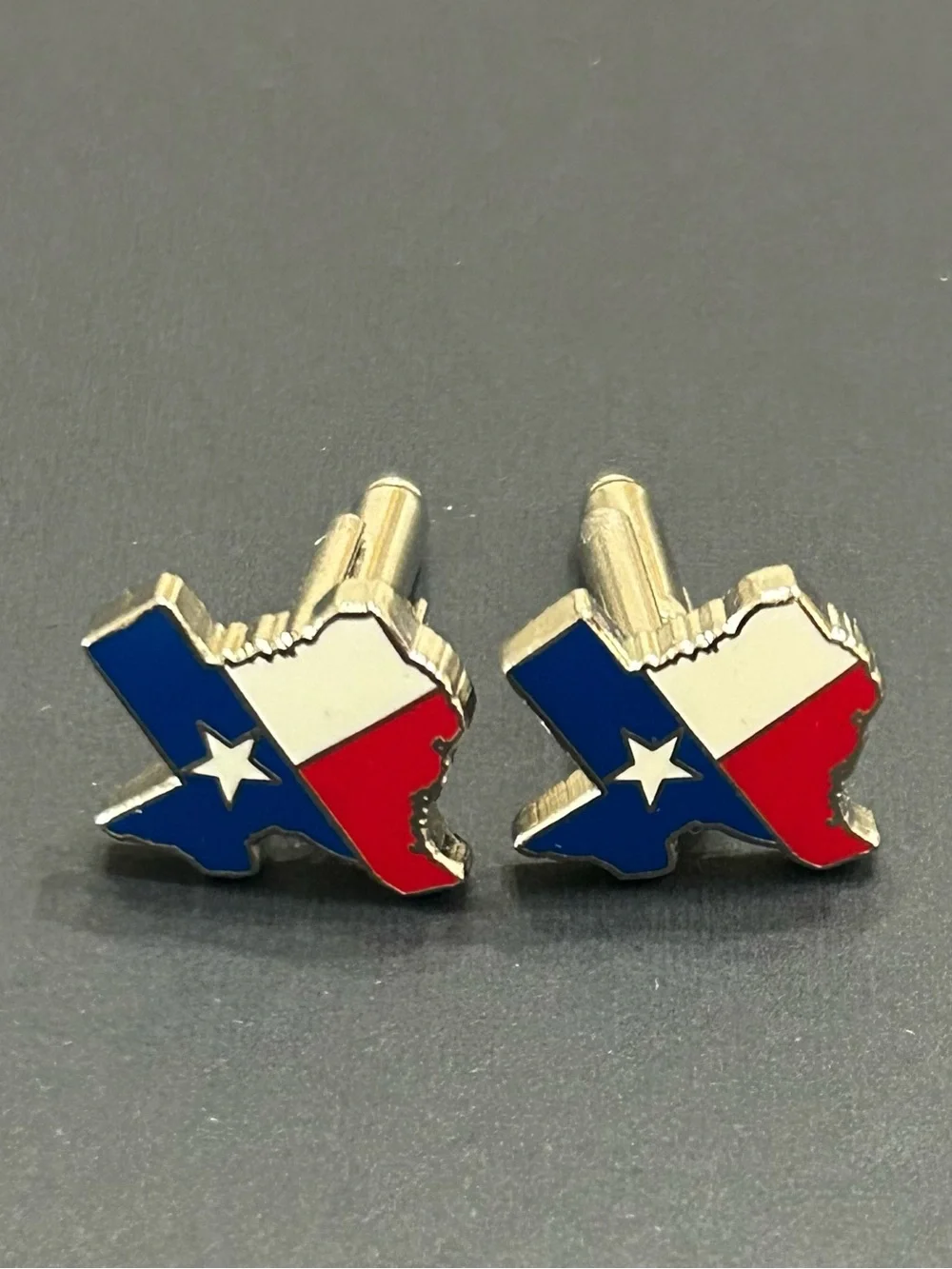 Texas Flag State Outline Cuff Links - Blue White Red